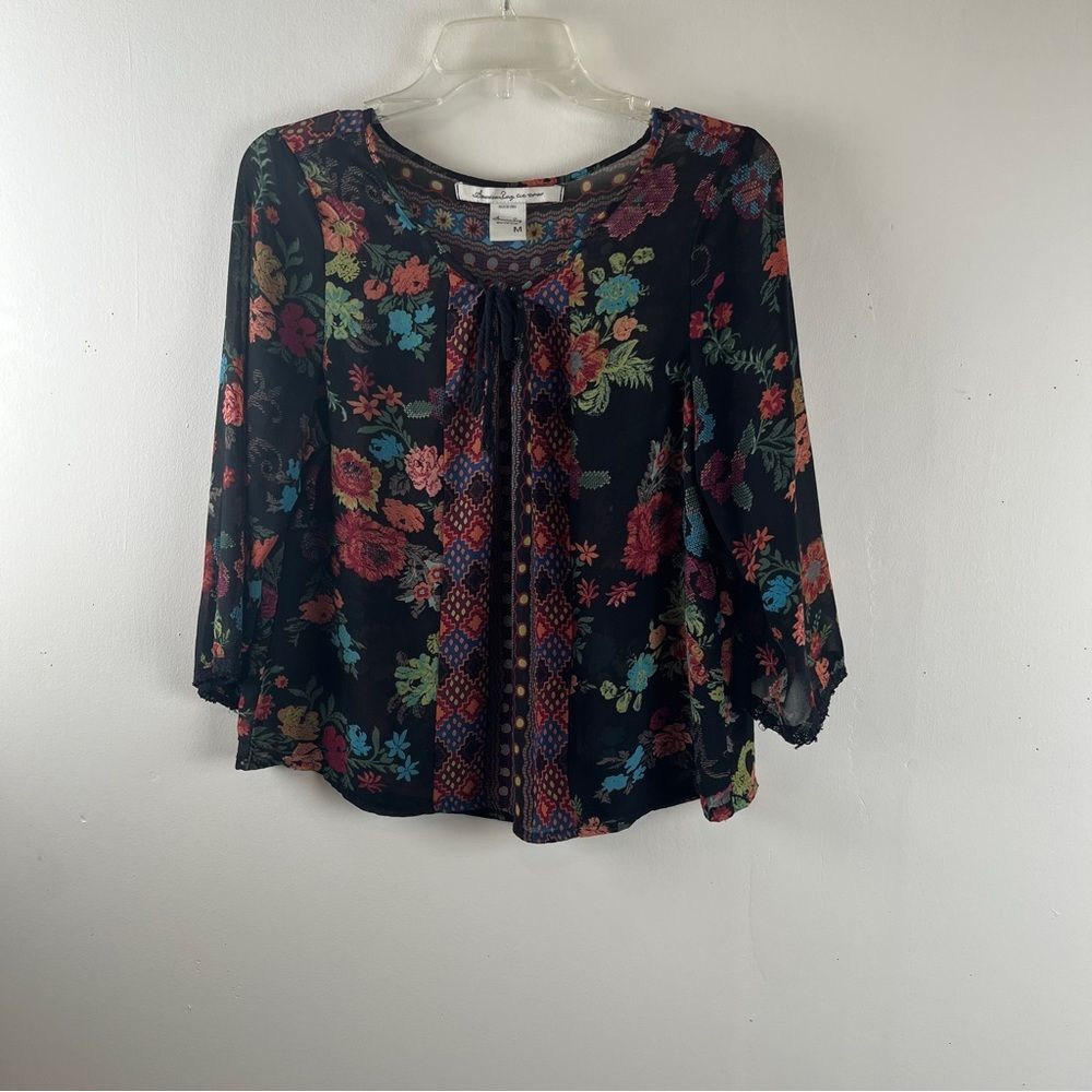 American Rag Floral Peasant Blouse